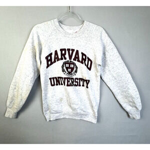Harvard Sweatshirt Unisex Small 34 - 36 Gray Fleece Vintage 90's Preppy College
